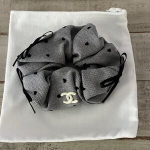 Beauty CC Black and Gray Scrunchie with Logo